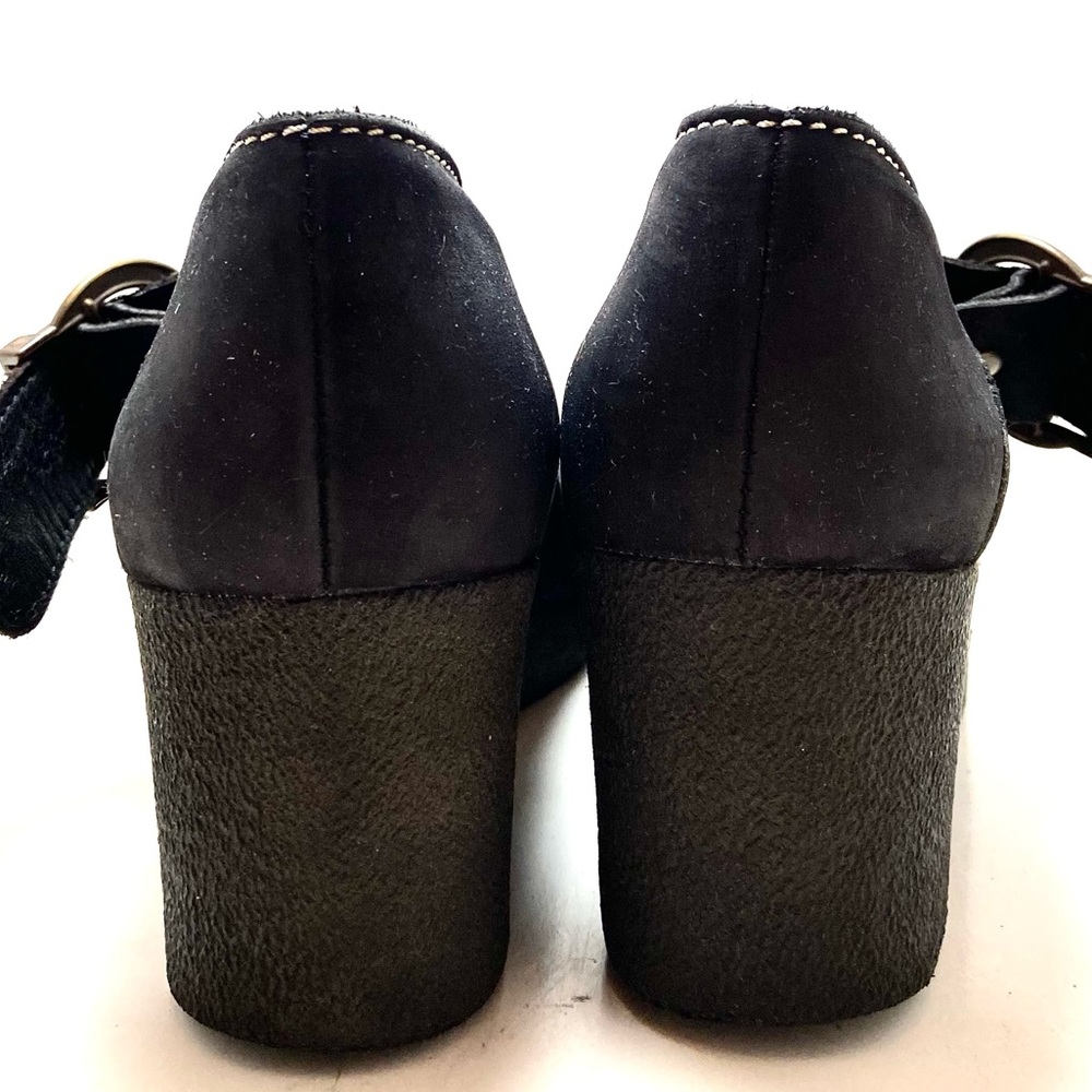 Arche Briska Black Leather Mary Jane Wedge Shoes - Picture 10 of 14